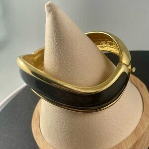 Gold and Black Bangle Bracelet Modernist